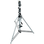 087NW - Wind up steel chrome stand, 2 risers, 167/370 cm, 28-16mm socket, 30 kg load